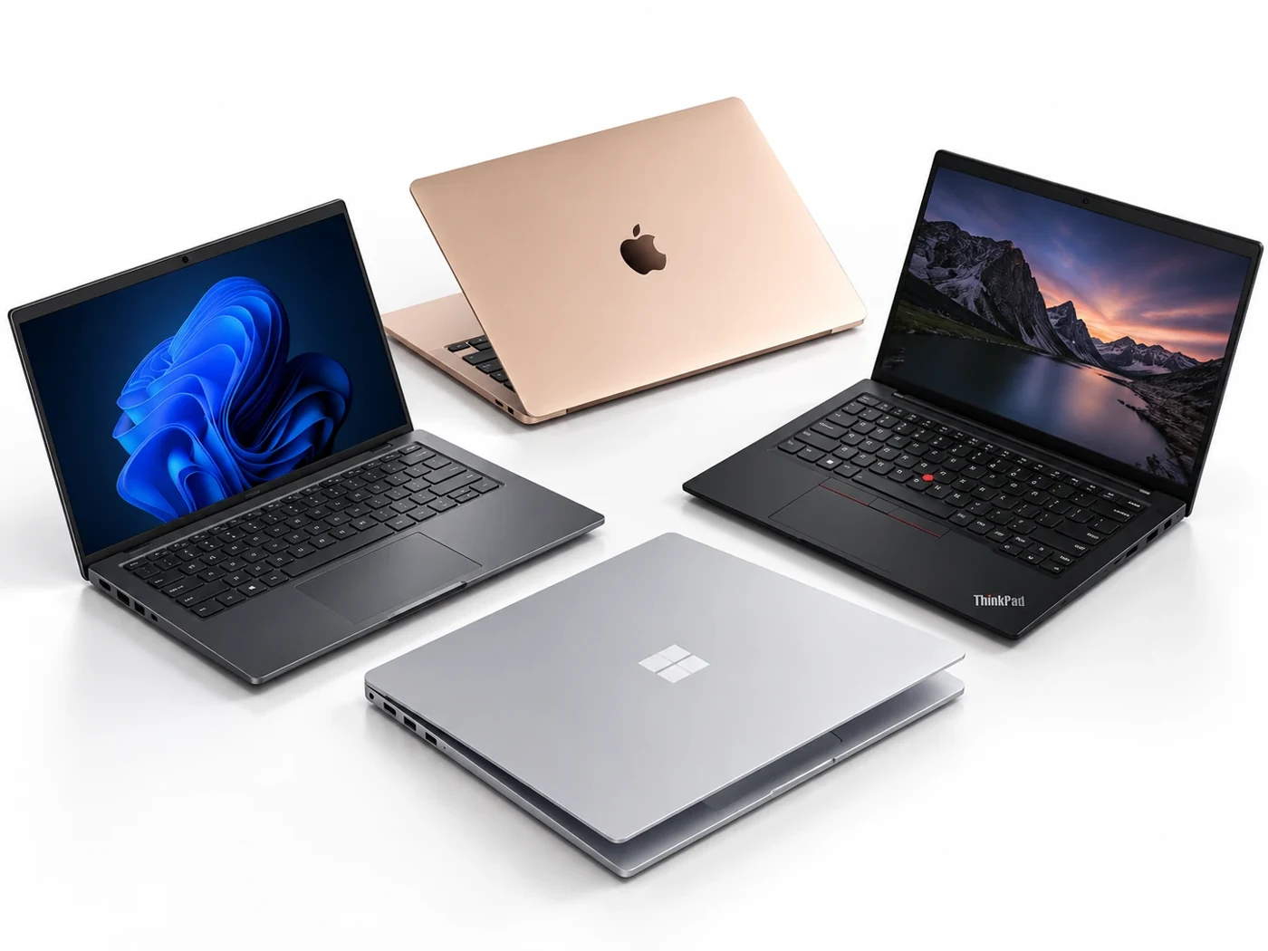 MacBook, ThinkPad, Windows and Surface laptops