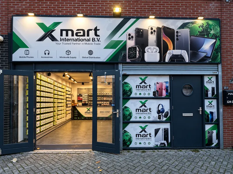 The Xmart storefront with the green Xmart sign above the entrance